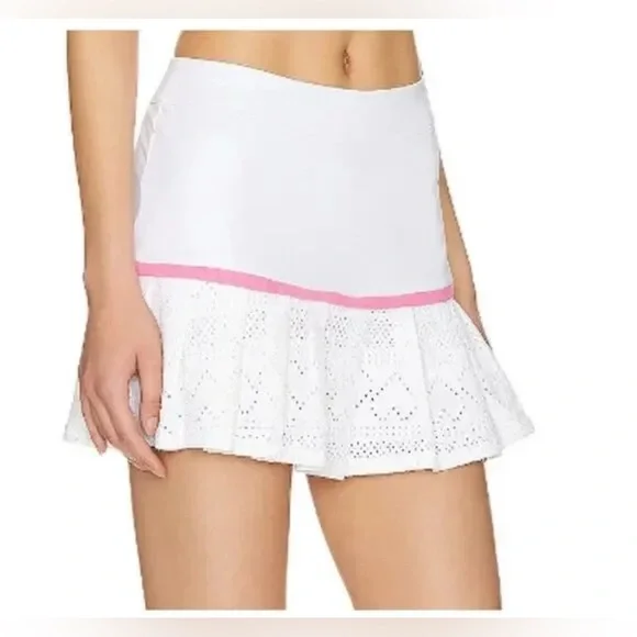 Eleven Venus Williams Devotion Skort Tennis Skirt White Hearts Pink Stripe M NWT - Picture 3 of 13